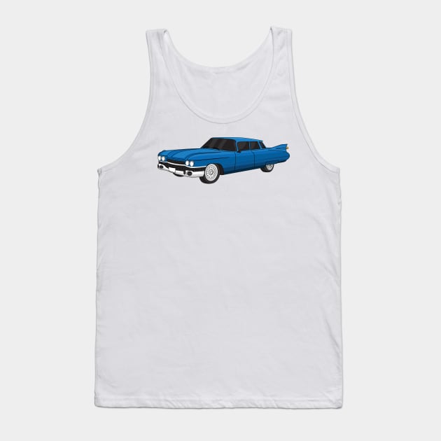 Cool blue 1959 classic car Tank Top by Cartoons of fun